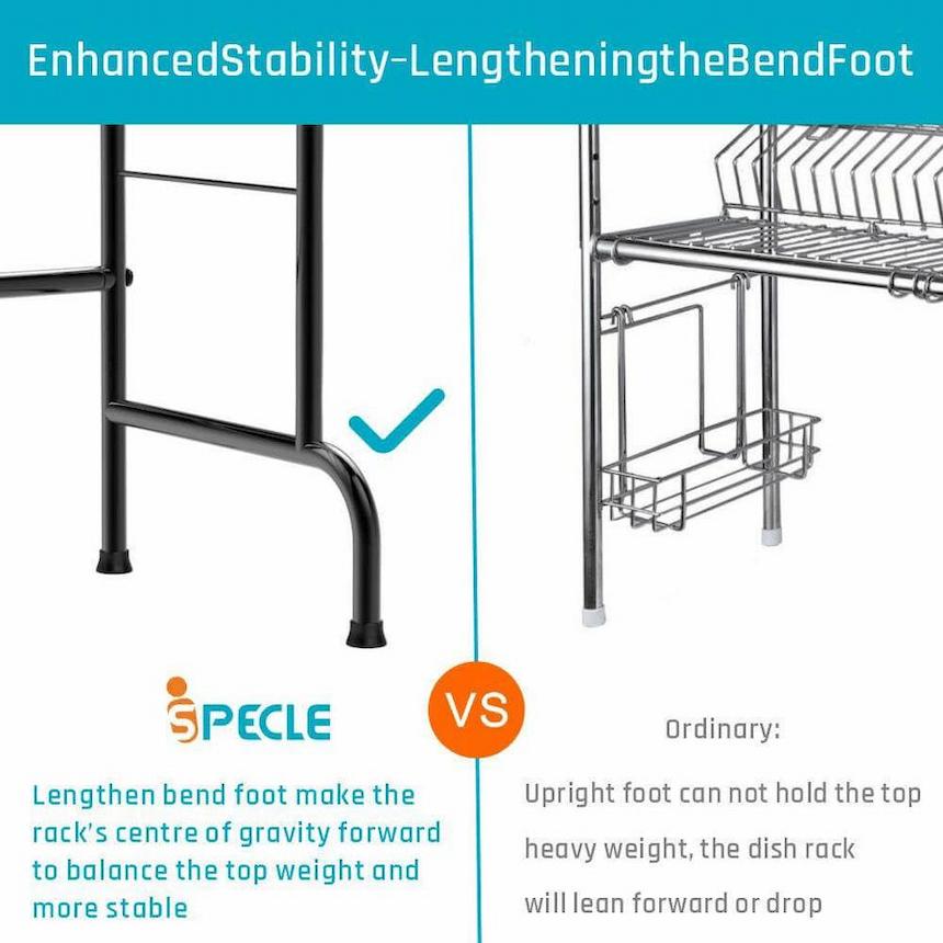 2 Tier Over the Sink Dish Drying Rack - Ispecle