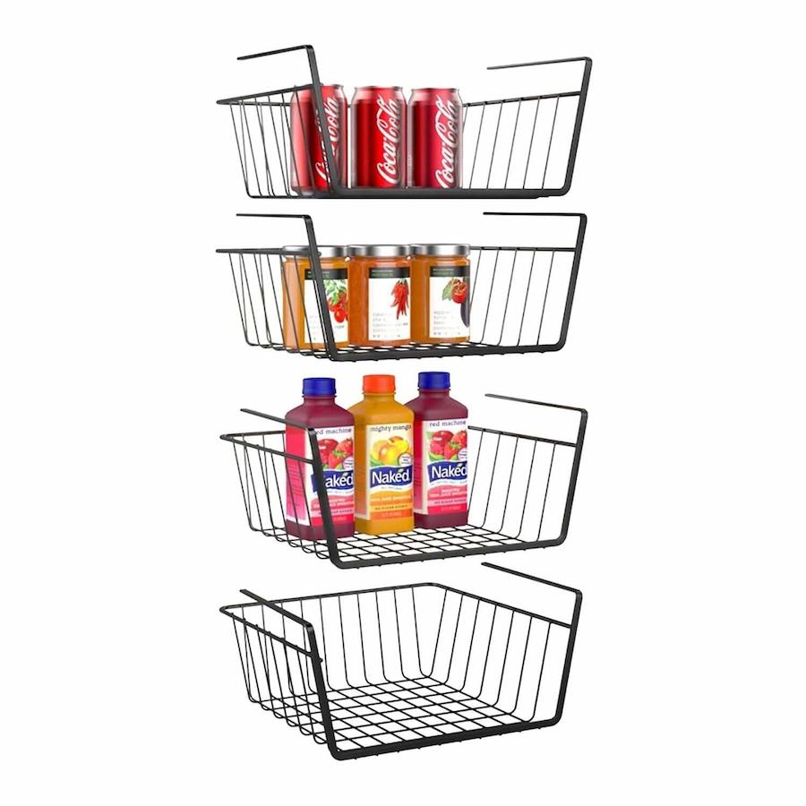 Hanging Under Cabinet Shelf Basket (4 Pack) - HR014 - iSPECLE