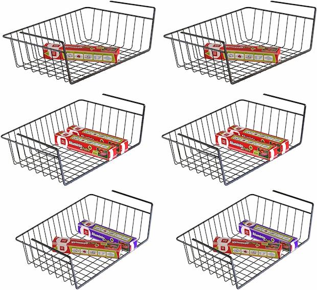 Hanging Under Shelf Storage Basket (6 Pack) - HR026 - iSPECLE