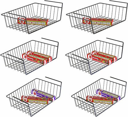 Hanging Under Shelf Storage Basket (6 Pack) - HR026 - iSPECLE