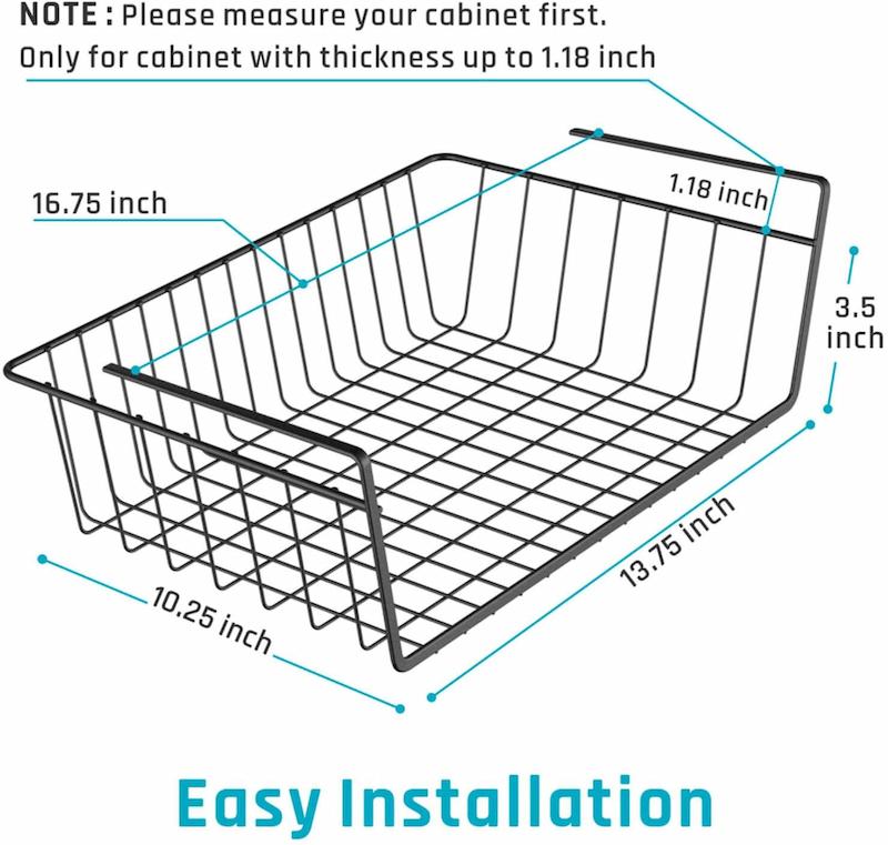 Hanging Under Shelf Storage Basket (6 Pack) - HR026 - iSPECLE