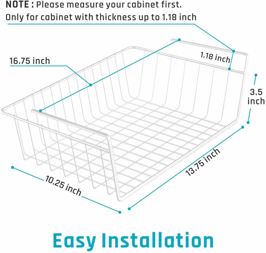 Hanging Under Shelf Storage Basket (6 Pack) - HR026 - iSPECLE