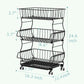 Rolling Stackable Fruit and Vegetable Storage Cart - HT07 - iSPECLE