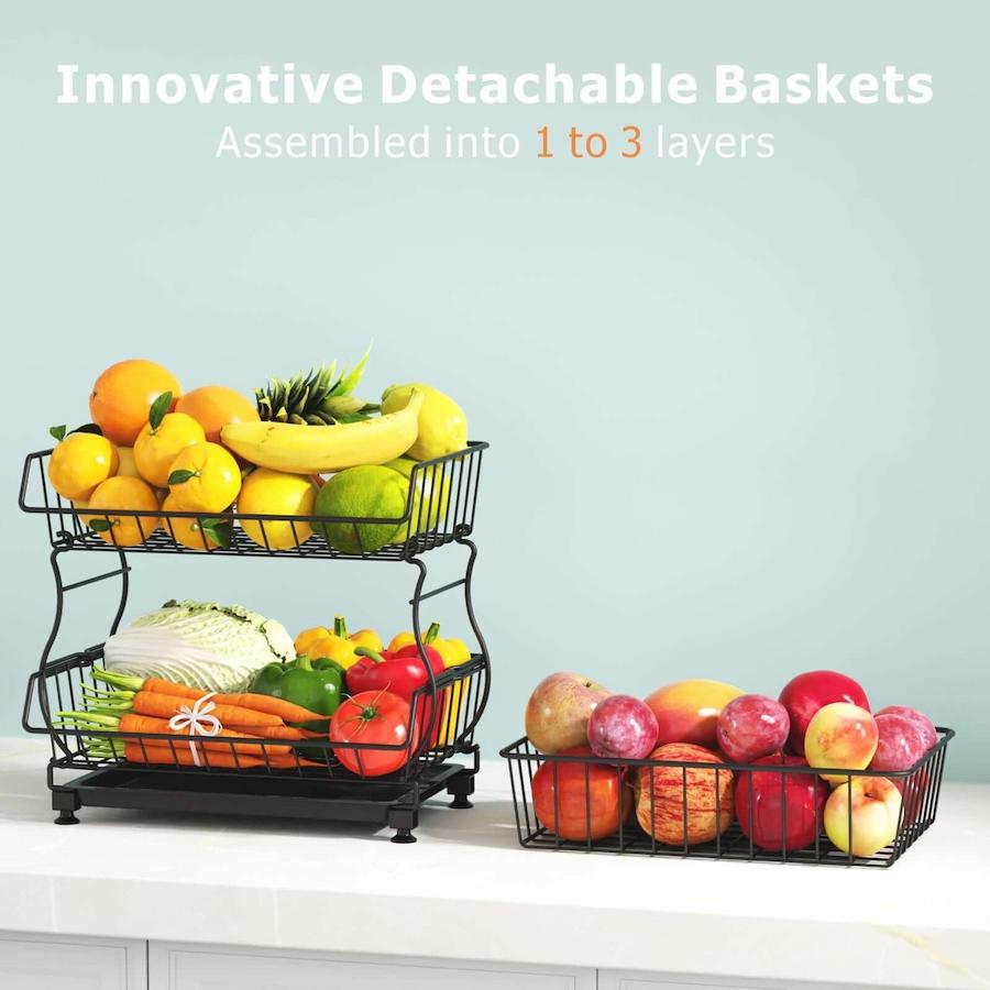 Rolling Stackable Fruit and Vegetable Storage Cart - HT07 - iSPECLE