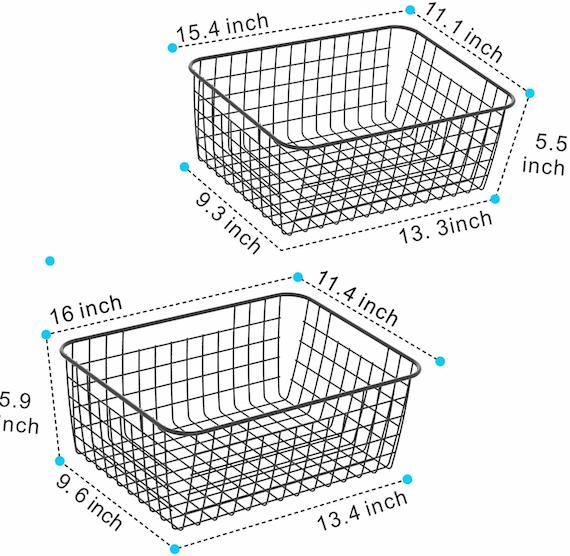 Wire Storage Baskets (2 Large, 2 Medium) - HR044 - iSPECLE