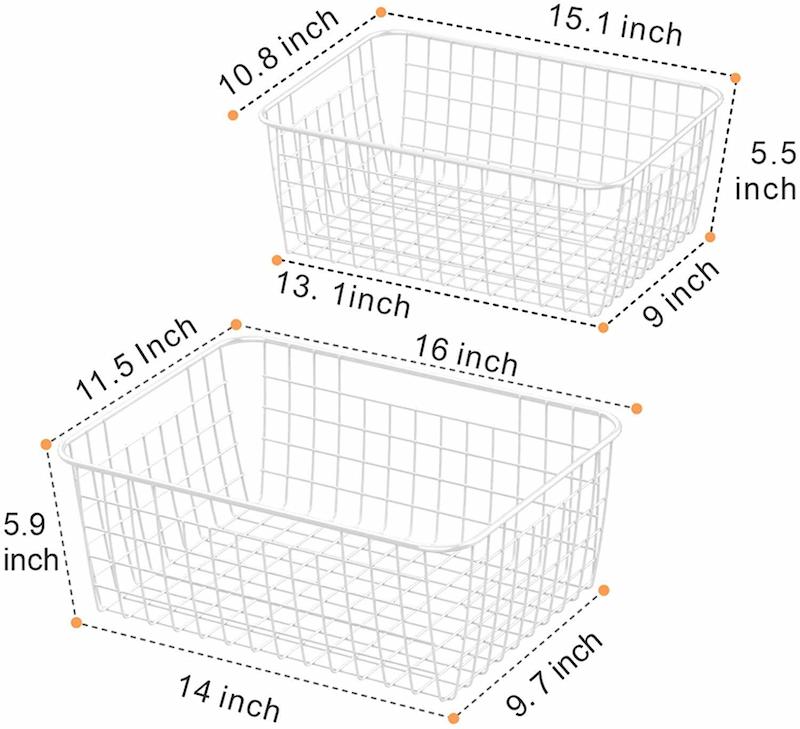 Wire Storage Baskets (2 Large, 2 Medium) - HR044 - iSPECLE